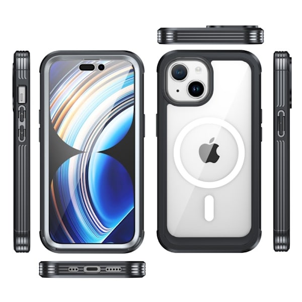 iPhone 15 Plus Heltäckande Magsafe Premium 3D Skal 3in1 ThreeSixty