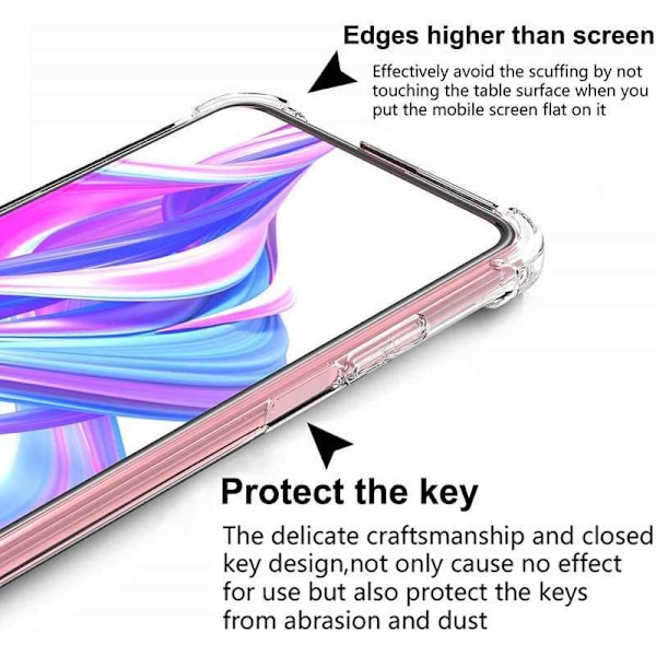 Huawei P Smart Pro Stødabsorberende Silikone Shell Shockr Transparent