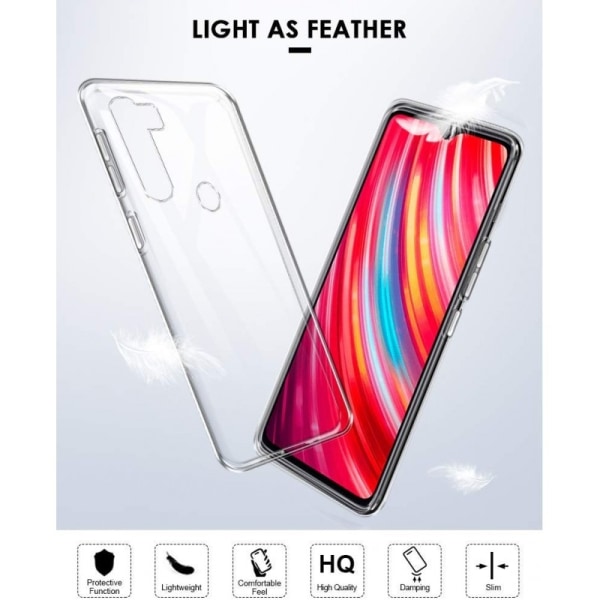 Xiaomi Redmi Note 8 iskuja vaimentava silikonikotelo Simple Transparent