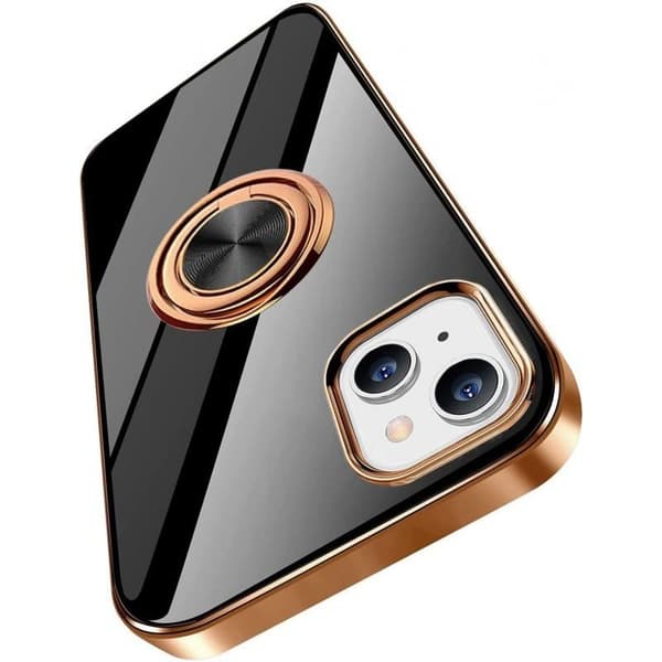 Tyylikäs ja iskunkestävä iPhone 14 Plus -kotelo, jossa on Flawless sormusteline Black