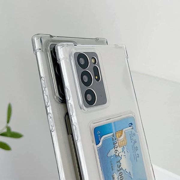 Tynt støtsikkert mobildeksel med kortspor Samsung Note 20 Ultra Transparent