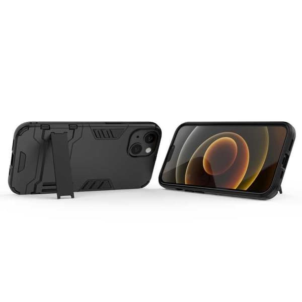 iPhone 13 Mini iskunkestävä kotelo jalustalla ThinArmor Black