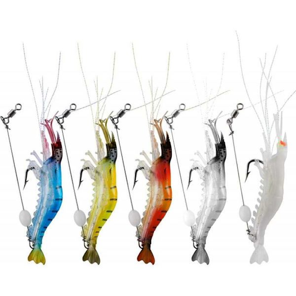 6-PACK rejelokkemadsæt fiskeagn Multicolor