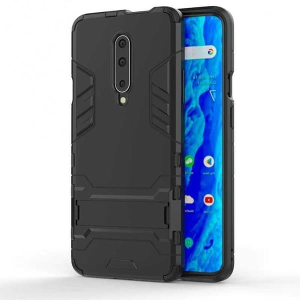 OnePlus 7 Pro Iskunkestävä suojus jalustalla ThinArmor Black