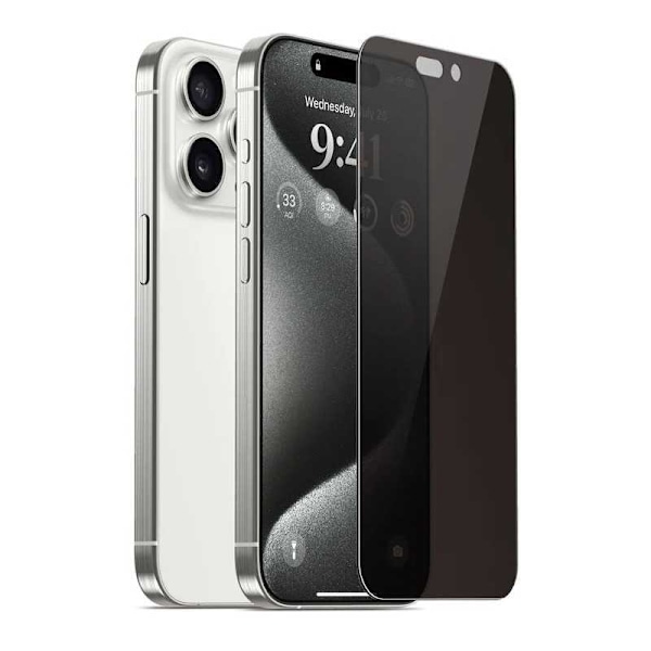 iPhone 16 Pro Privacy Härdat glas 0.26mm 3D 9H