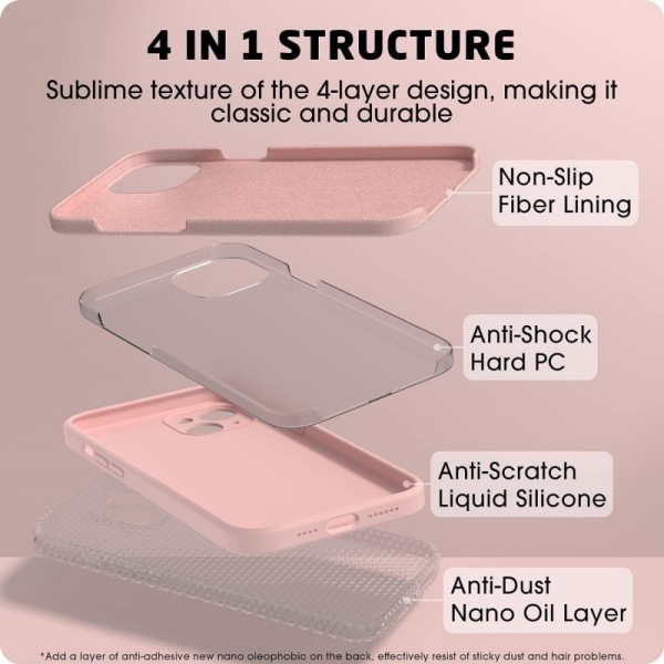 iPhone 13 Mini Gummieret mat Pink Shell Liquid - Pink