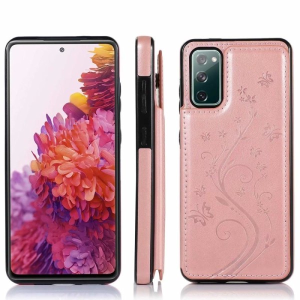 Samsung S20 FE Iskunkestävä kotelo, 3-taskuinen Flippr V2 Pink gold