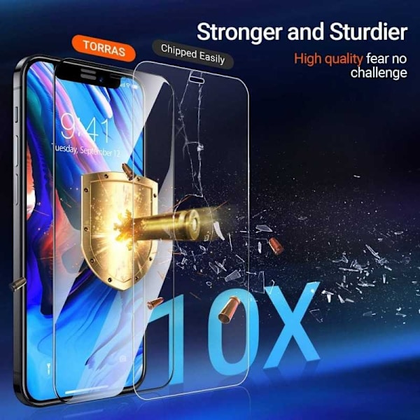 2-PACK iPhone 12 Pro Max FullFrame 0,26 mm 9H karkaistu lasi Transparent