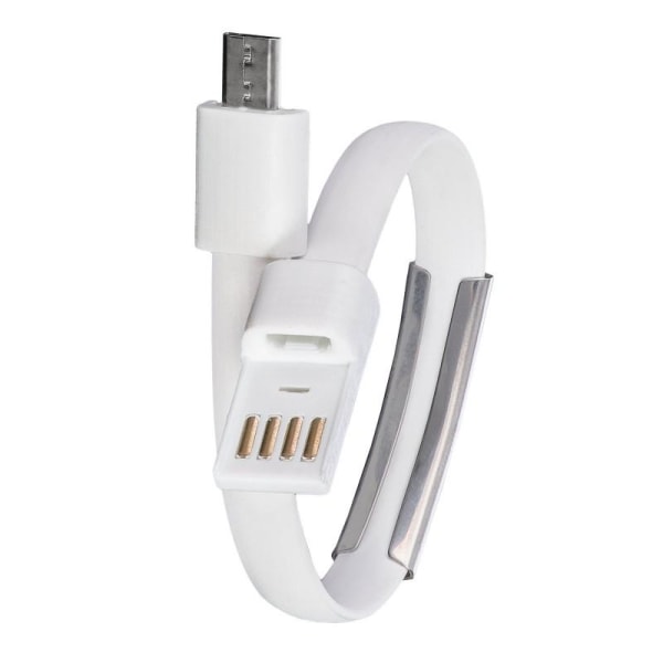 Laddkabel Armband Micro-USB (m) / USB-A (m) Vit