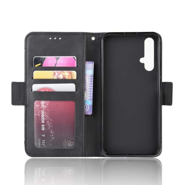 Huawei Nova 5T lompakkokotelo PU-nahkainen 6-taskuinen Winston V3 Black