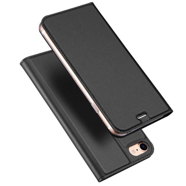 iPhone 7 Plus Flip Case Skin Pro korttilokerolla Svart
