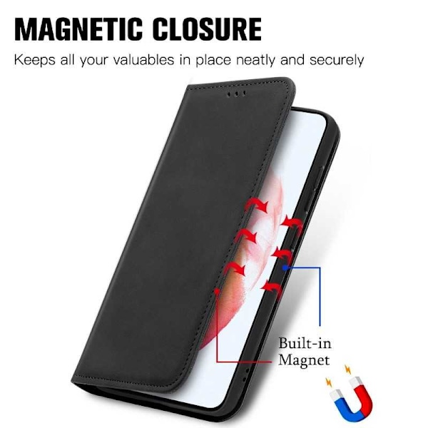 Samsung Galaxy S22 Plus Flipfodral Kortfack Mocka Svart