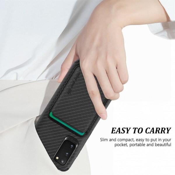 Samsung S20 Stöttåligt skal med Magnetisk Korthållare Magsafe RF Svart