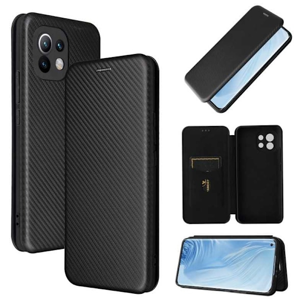 Xiaomi Mi 11 Flip Case Kortrum CarbonDreams Black