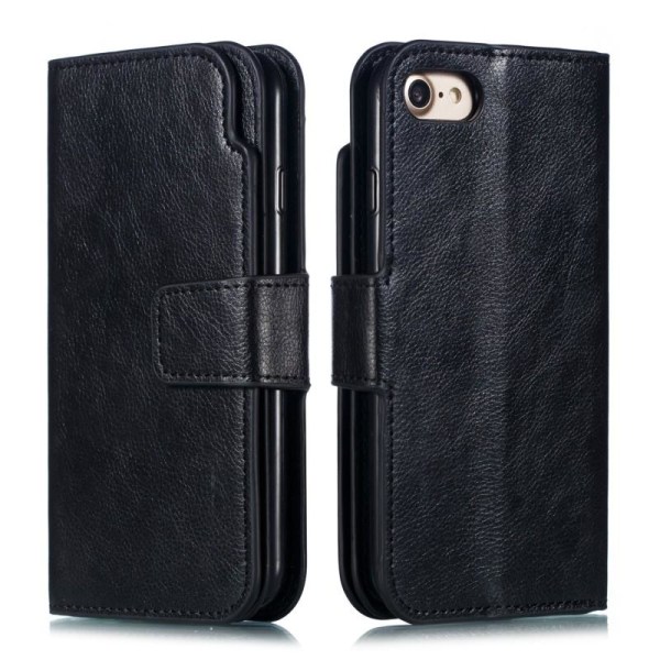 iPhone 7 / 8 / SE (2020&2022) praktisk lommebokveske med 12-Pock Black