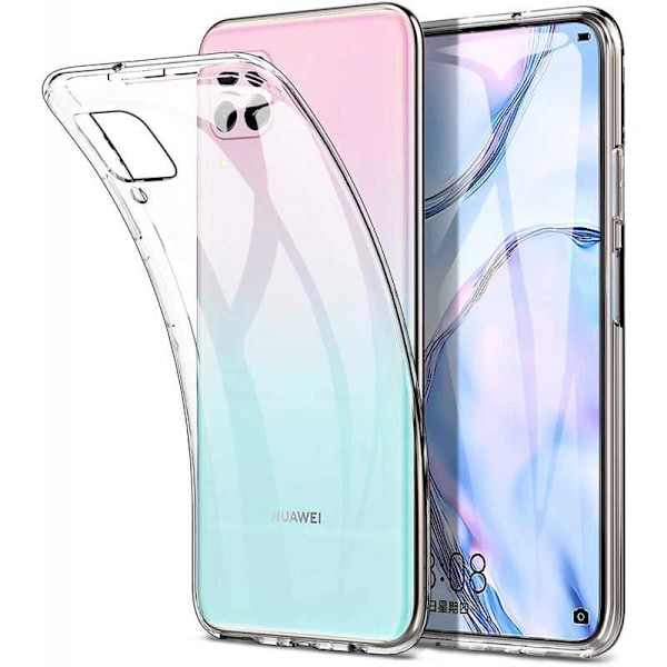 Huawei P40 Lite Stöttåligt Genomskinligt Skal Simple Transparent