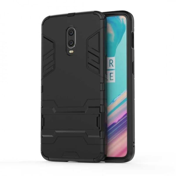 OnePlus 6T iskunkestävä kotelo jalustalla ThinArmor Black