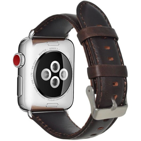 Apple Watch SE 44mm Stilren Läderarmband - Mörkbrun Mörkbrun