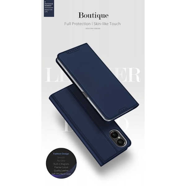 Sony Xperia 5 V Dux Ducis Skin Pro med Kortfack - Blå