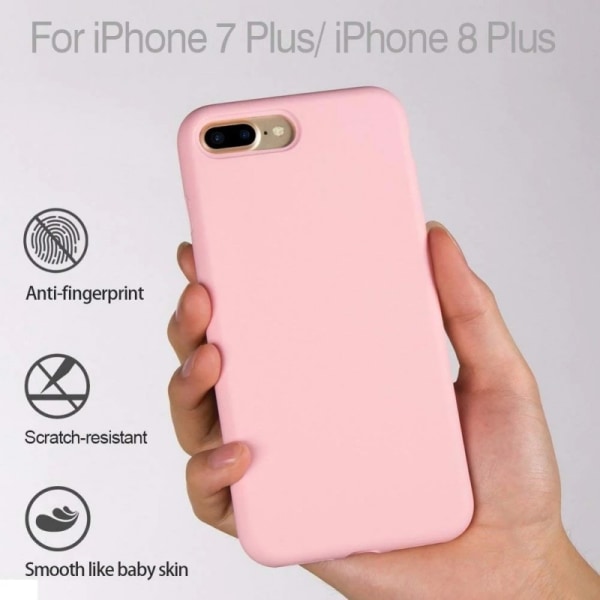 Kuminen iskunkestävä kotelo iPhone 7 Plus / 8 Plus - vaaleanpuna