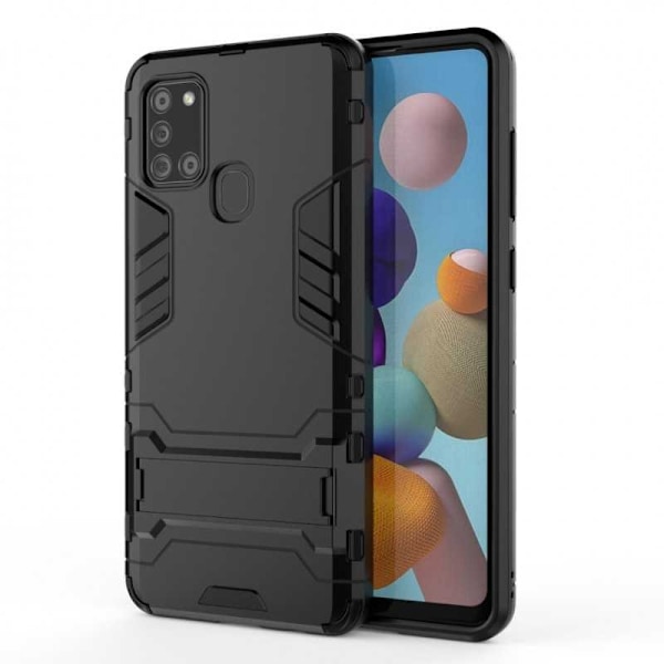 Samsung A21:n iskunkestävä kotelo jalustalla ThinArmor Black