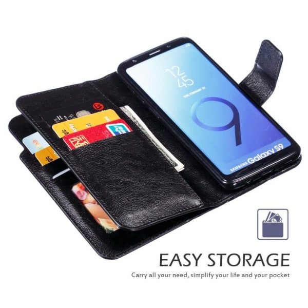 Samsung S9 Praktisk Plånboksfodral med 12-Fack Array V4 Svart