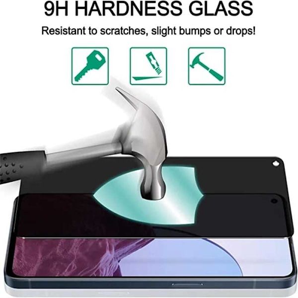 OnePlus Nord CE 2 Lite 5G Privacy Härdat glas 0.26mm 2.5D 9H