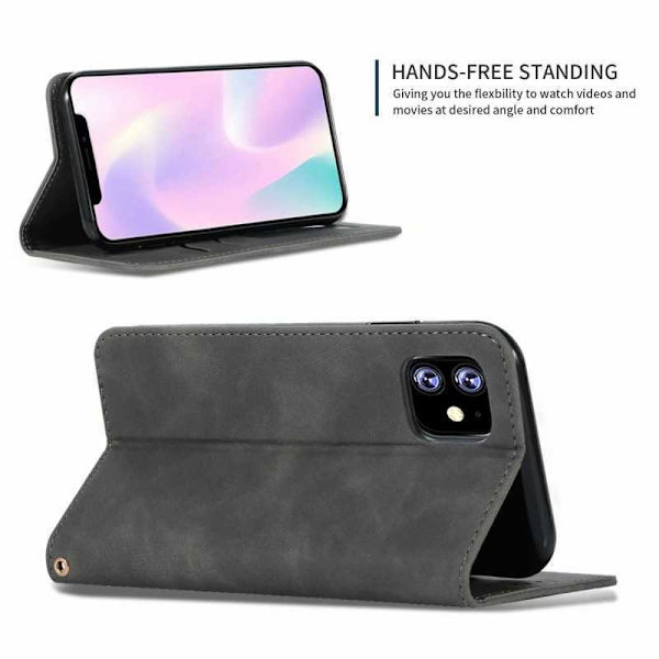 iPhone 11 Pro Max Flipfodral Kortfack Mocka Svart