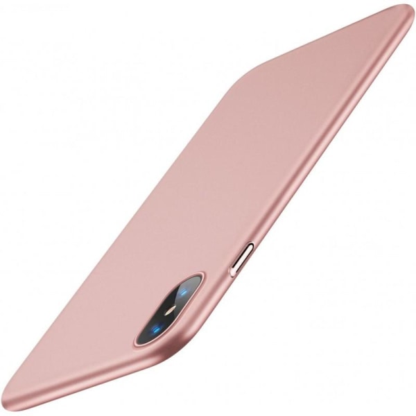 iPhone XS Max Ultra-ohut kumipäällysteinen Cover Basic V2 Pink gold