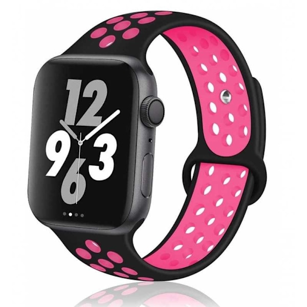 Apple Watch 40 mm tyylikäs urheiluranneke Runnr musta/vaaleanpunainen Pink