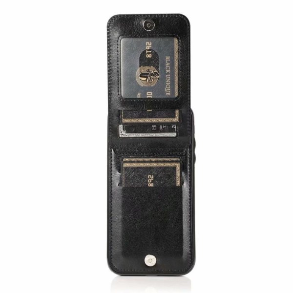 iPhone XR Mobilskal Korthållare 5-FACK Retro V3 Svart