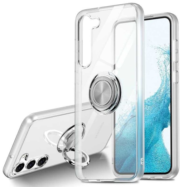 Samsung S23 Shockproof Cover med Ring Holder Fresh Transparent