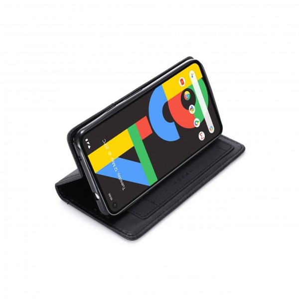 Google Pixel 4a 5G Elegant Fodral i PU-Läder med RFID Block Svart