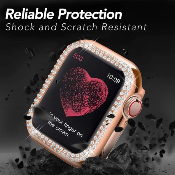 Apple Watch 40mm Series 4,5,6 & SE Stötdämpande Skal Med Strass Rosa guld