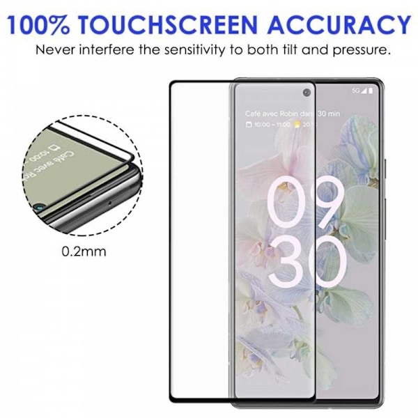 2-PACK Google Pixel 6A Härdat Glas 0.26mm 2.5D 9H Fullframe Transparent
