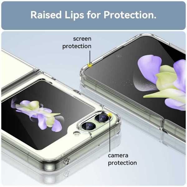 Samsung Z Flip 5 iskuja vaimentava kotelo Simple Transparent
