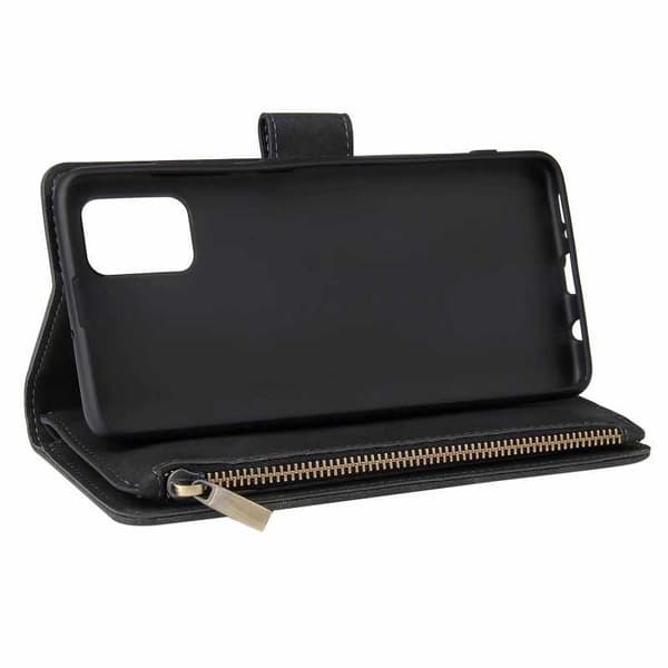 Samsung A33 5G multifunktionelt pung etui Lynlås 8-rum Black
