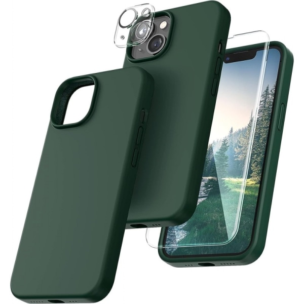Gummibelagt stilig deksel 3in1 iPhone 15 Plus - Grønn