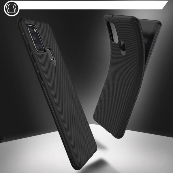 Samsung A21s tyylikäs iskunkestävä FullCarbon V3 Black