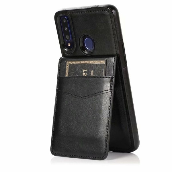 Samsung A20s Mobile Cover Card Holder 5-SLOT Retro V3 Black