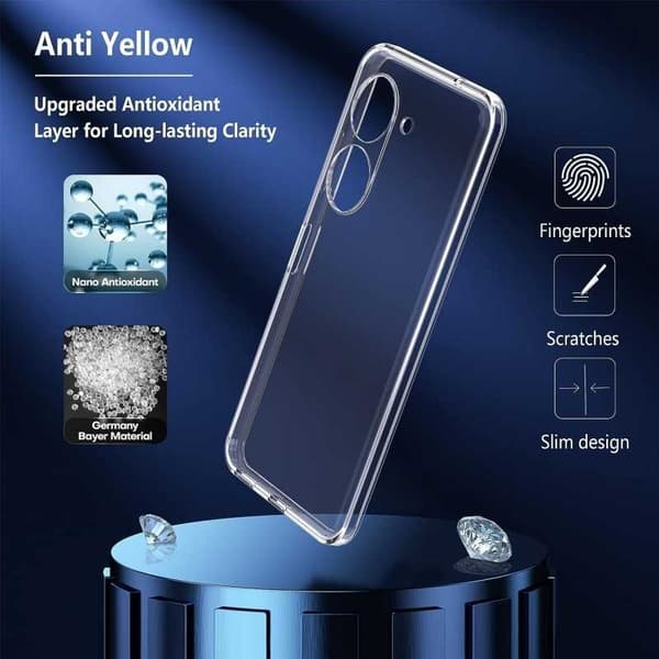 Zenfone 10 5G iskuja vaimentava silikonikotelo Simple Transparent