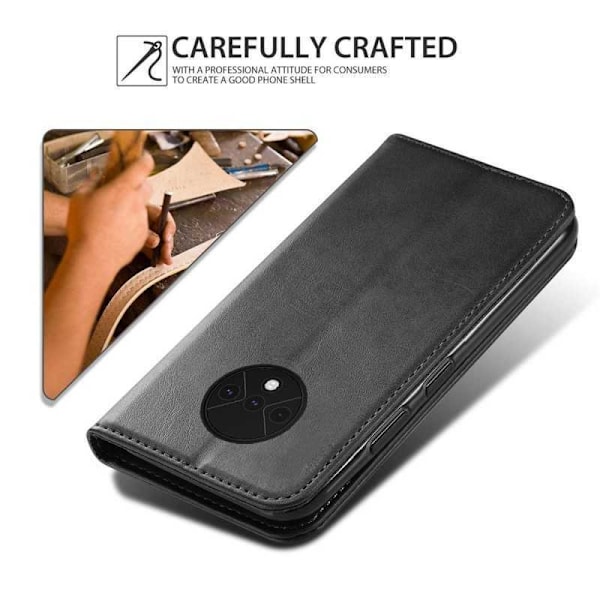 OnePlus 7T Plånboksfodral PU-Läder 4-FACK Svart