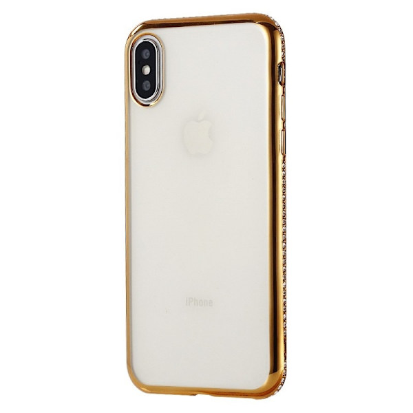 iPhone XS Max iskuja vaimentava kumipäällyste strassilla Svart