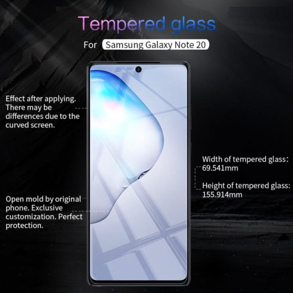 Samsung Note 20 Härdat glas 0.26mm 2.5D 9H Transparent
