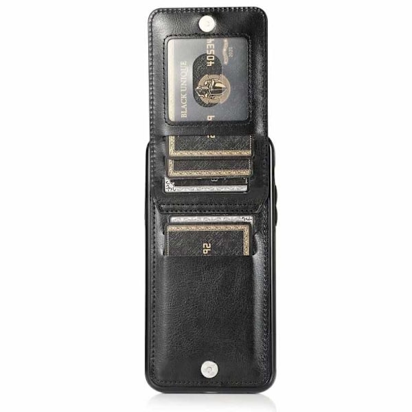iPhone 11 Mobilskal Korthållare 6-FACK Retro V3 Svart