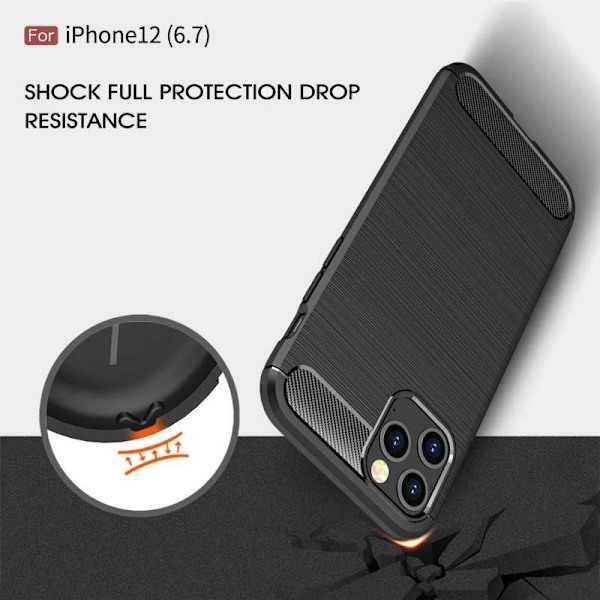 iPhone 12 Pro Max Shockproof Shell SlimCarbon Black