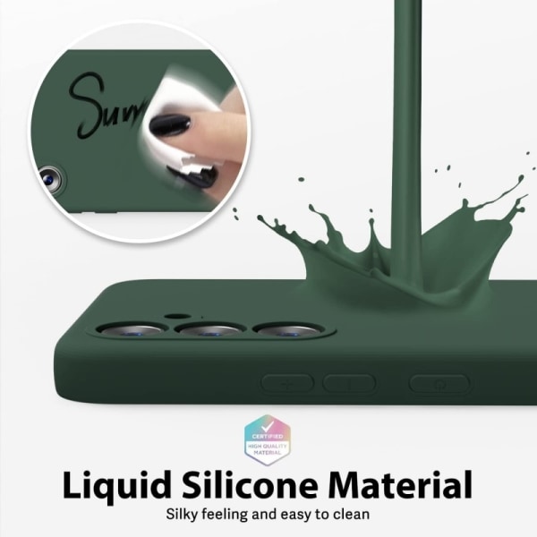 Samsung S24 Plus Gummibelagd Mattgrönt Skal Kameraskydd Liquid -