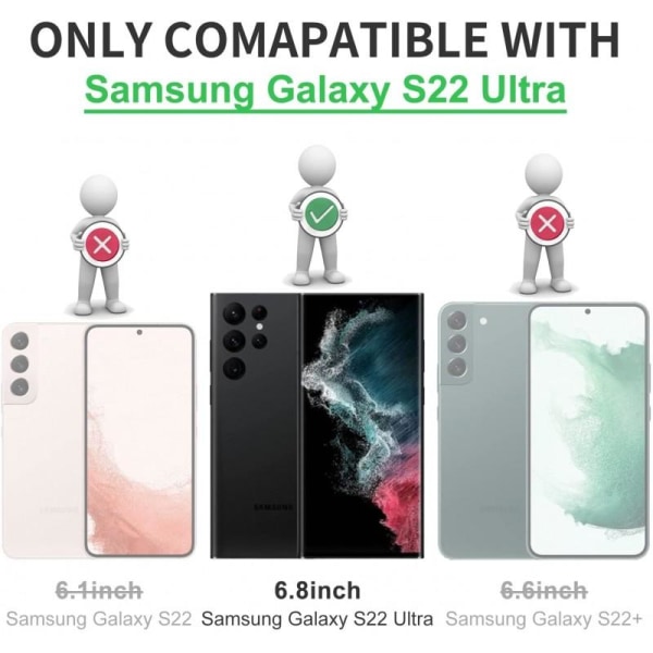Samsung S22 Ultra Elegant og støtsikker veske med ringholder Fla Mörkgrön