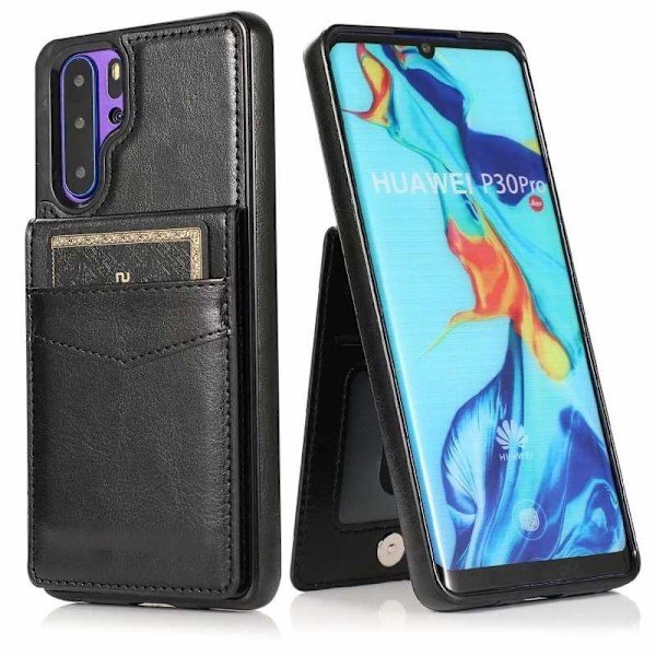 Huawei P30 Pro Mobile Cover -korttikotelo 5-FACK Retro V3 Black