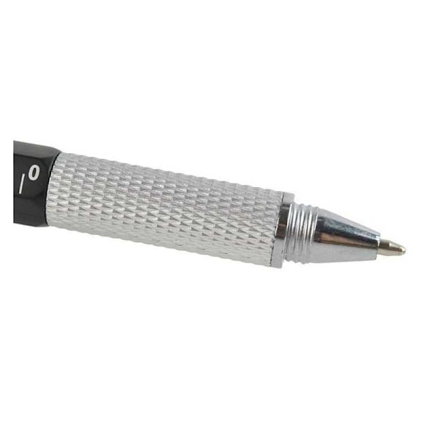 2-PACK 6in1 Kulspets Pekskärm Stylus Linjal Vattenpass Phillips skruvmejsel Svart